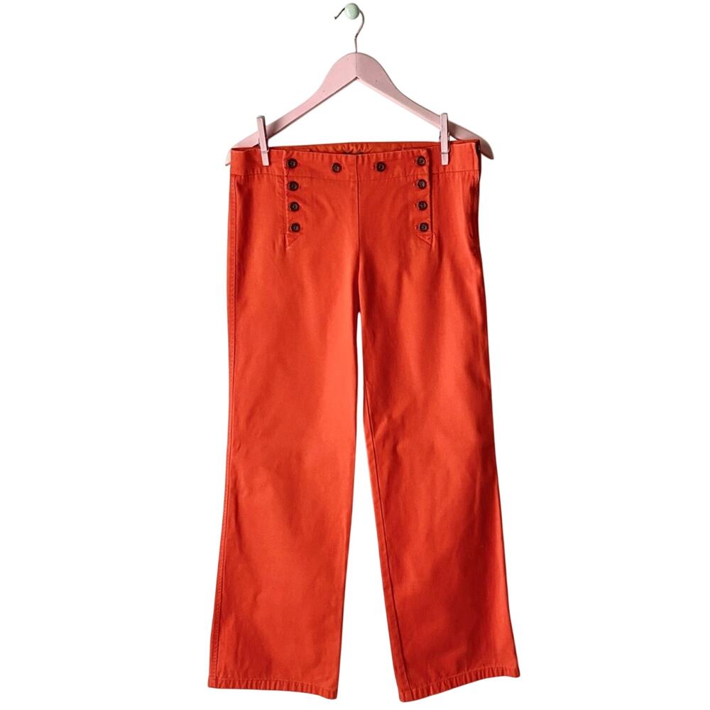 J. Crew Bright Orange Button-Front Pants